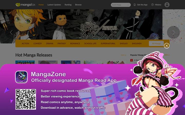 Screenshot di fanfox.net