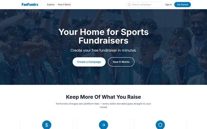 Screenshot of fanfundrs.com