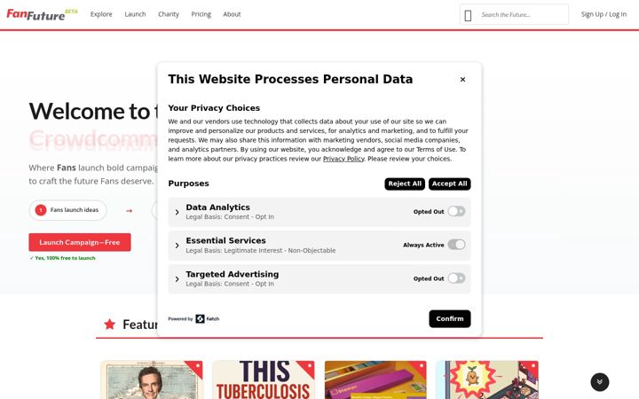 Screenshot of fanfuture.com