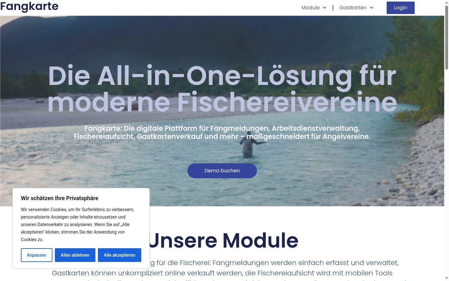 Screenshot des Einwilligungsbanners vor jeglicher Interaktion