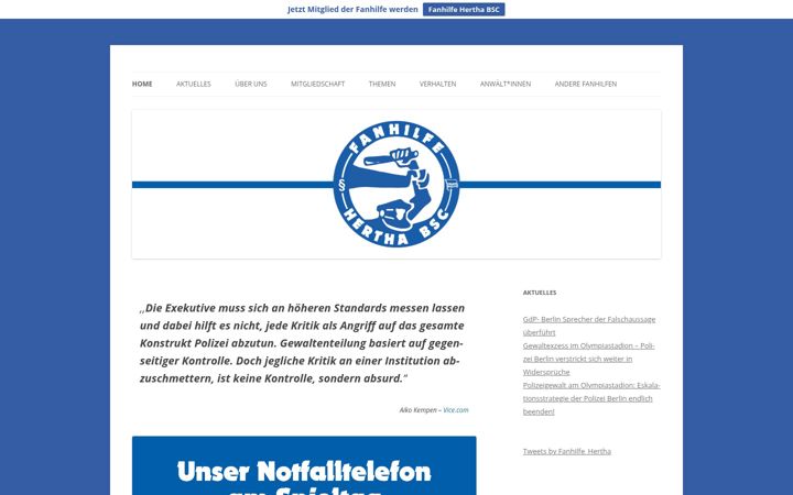 Posnetek zaslona fanhilfe-herthabsc.de