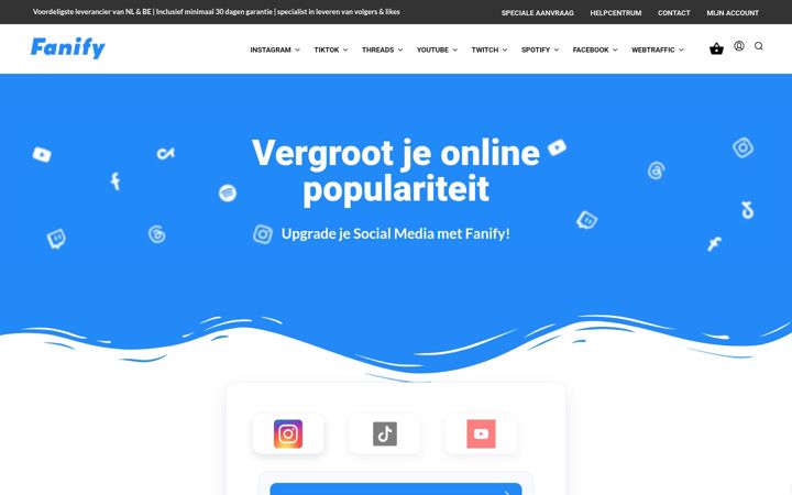 Screenshot of fanify.nl