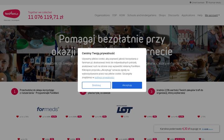 Screenshot of fanimani.pl