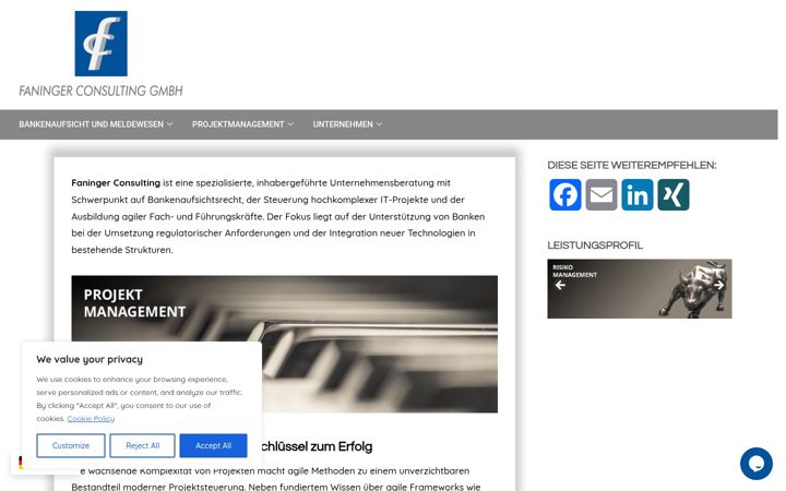 Screenshot of faninger-consulting.de