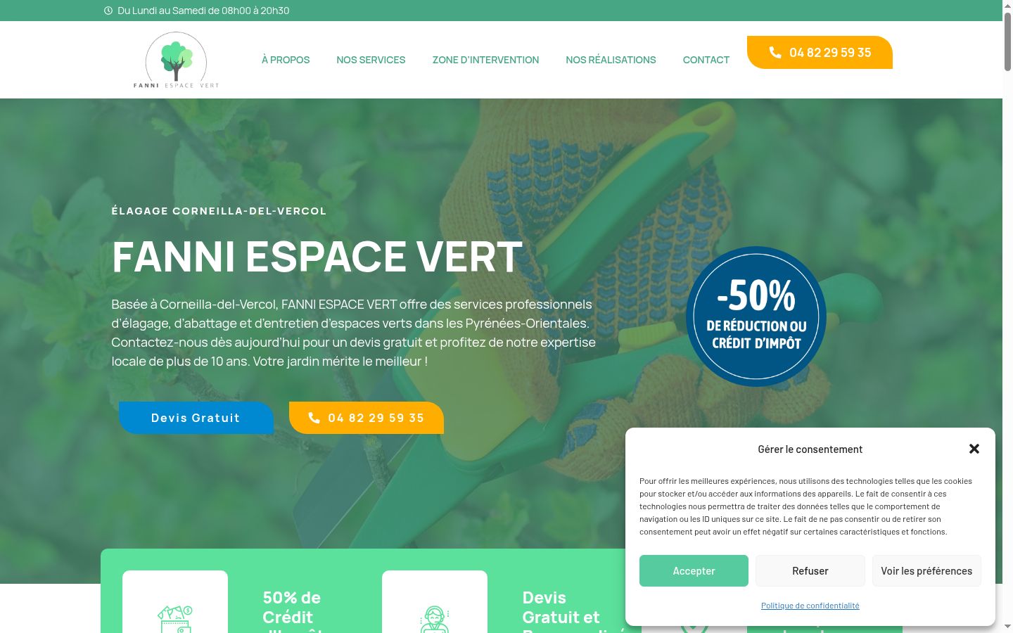 Screenshot van de toestemmingsbanner zoals getoond vóór enige interactie