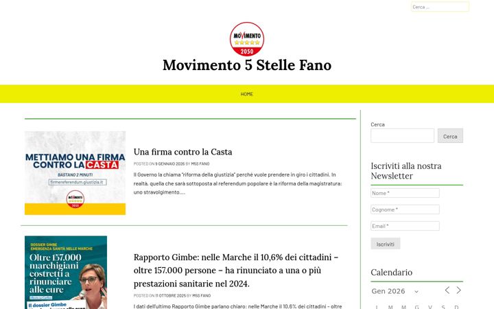 Screenshot of fano5stelle.it
