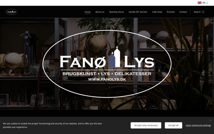 Screenshot of fanolys.dk