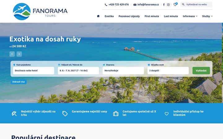 Screenshot of fanorama.cz
