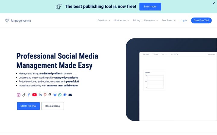 Screenshot of fanpagekarma.com