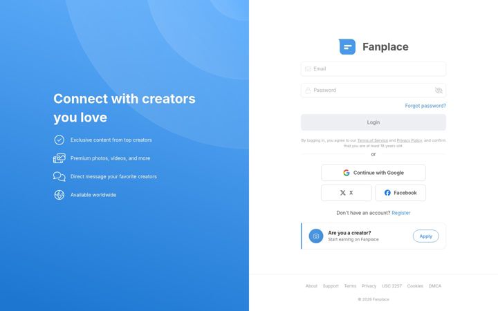 Screenshot of fanplace.com