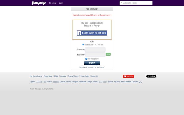 Posnetek zaslona fanpop.com