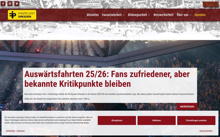 Screenshot of fanprojekt-dresden.de