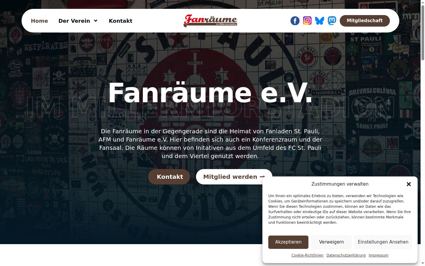 Screenshot του banner συγκατάθεσης που εμφανίστηκε πριν από οποιαδήποτε αλληλεπίδραση