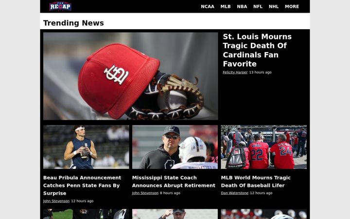 Screenshot of fanrecap.com
