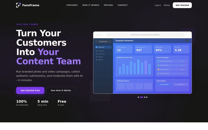 Screenshot of fansframe.com
