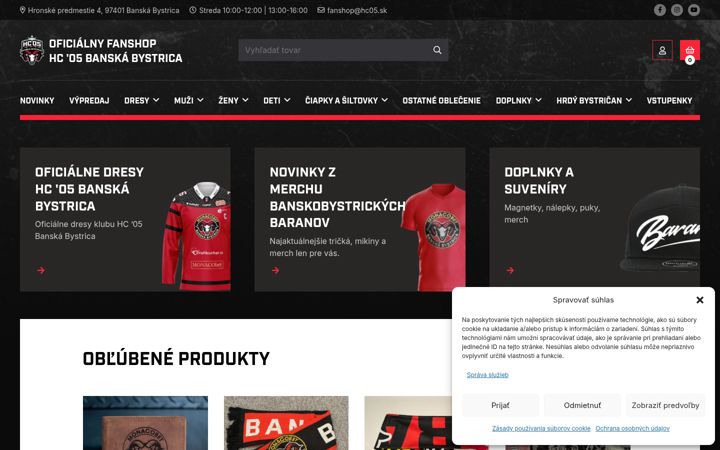 Screenshot of fanshophc05.sk
