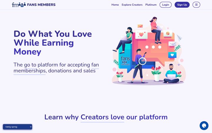 Screenshot of fansmembers.com