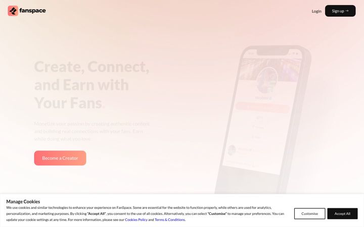 Zrzut ekranu fanspace.io