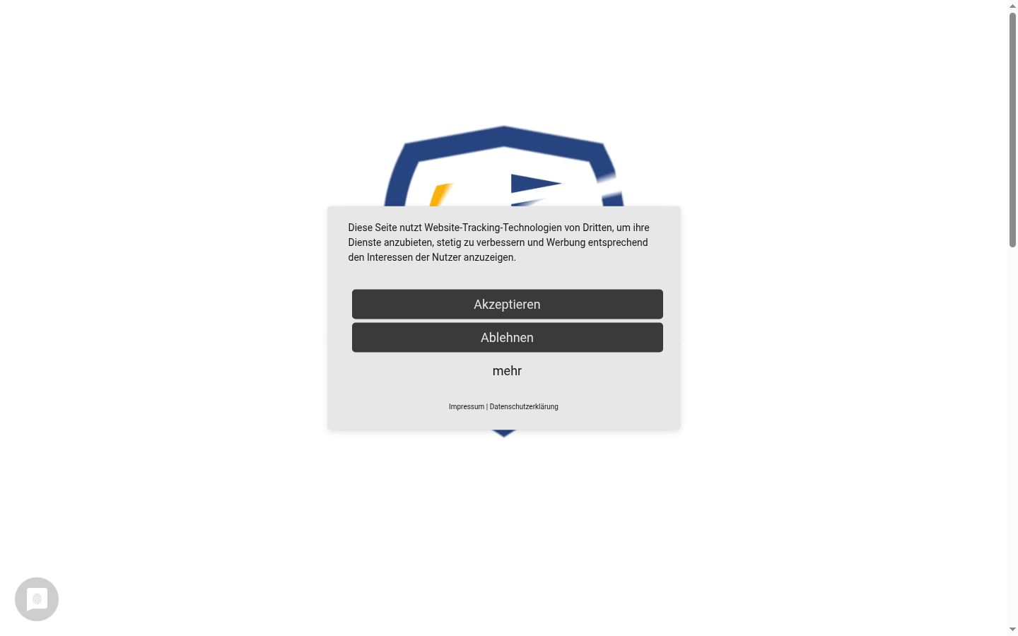 Screenshot del banner di consenso mostrato prima di qualsiasi interazione