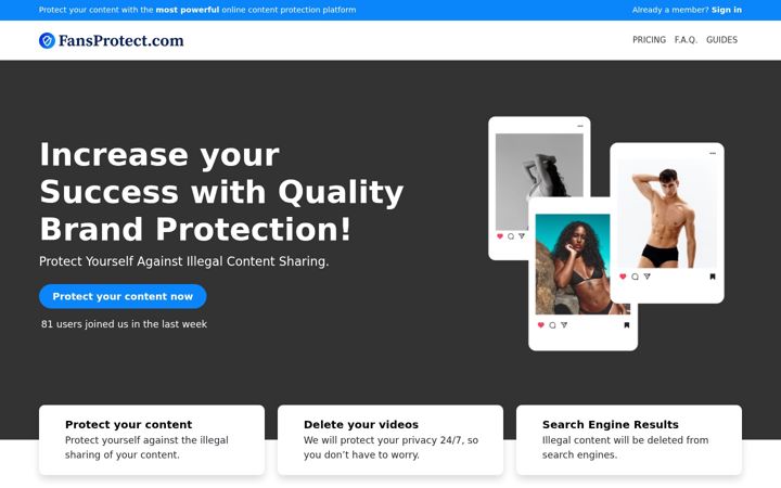 Screenshot of fansprotect.com