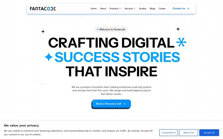 Screenshot of fantacode.com