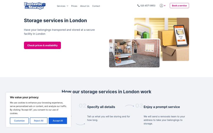 Screenshot of fantasticstorage.com