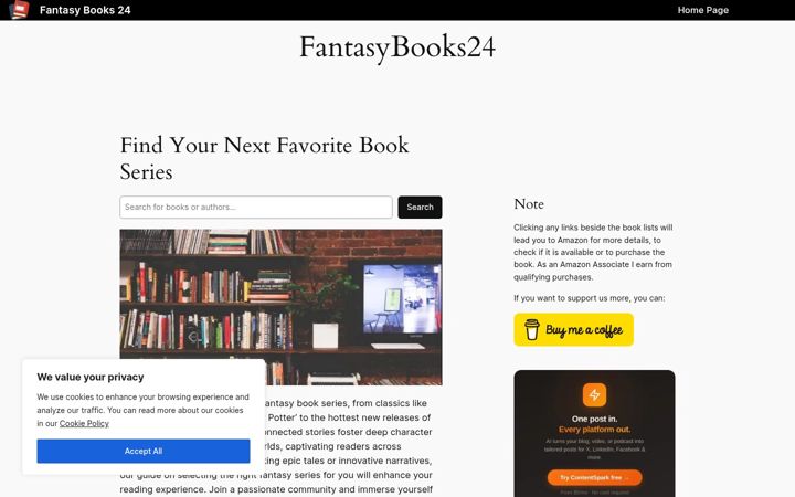 Screenshot of fantasybooks24.com