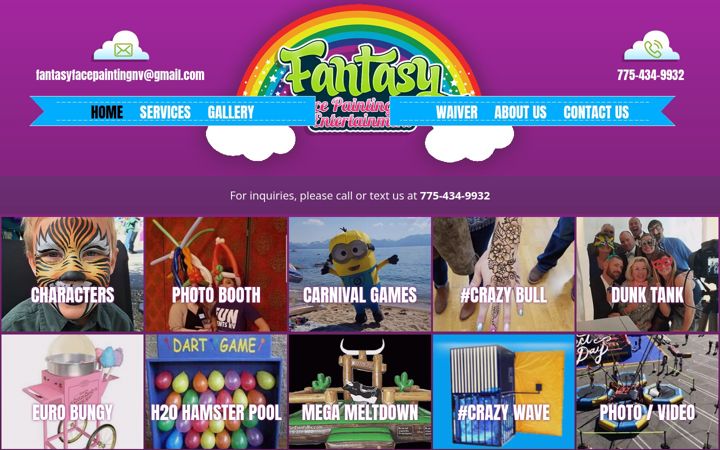 Screenshot of fantasyfacepainting.org
