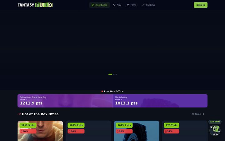 Screenshot of fantasyflix.app