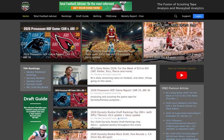 Screenshot of fantasyfootballmetrics.net