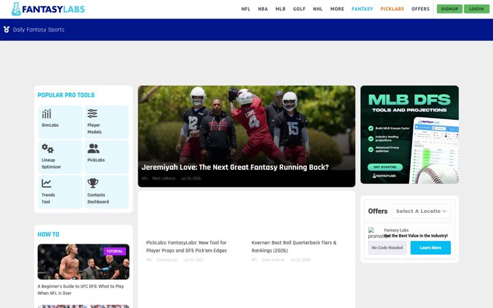 Screenshot of fantasylabs.com
