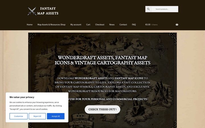 Screenshot of fantasymapassets.com