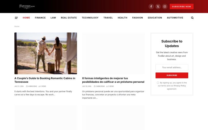 Screenshot of fantasynamezone.com