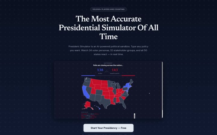 Screenshot of fantasypresidentcareer.com