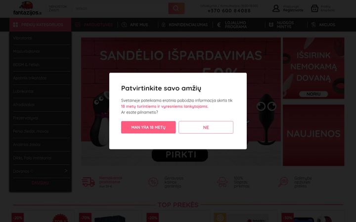 Screenshot of fantazijos.lt