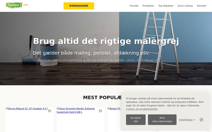 Screenshot of fanten.dk