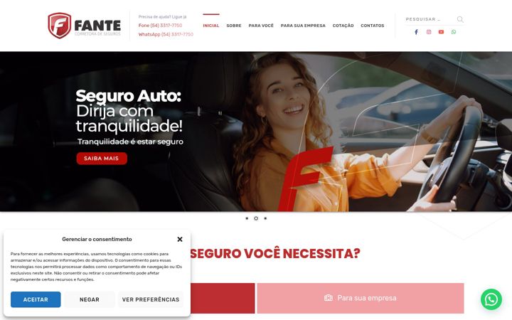 Ekrānuzņēmums no fanteseguros.com.br