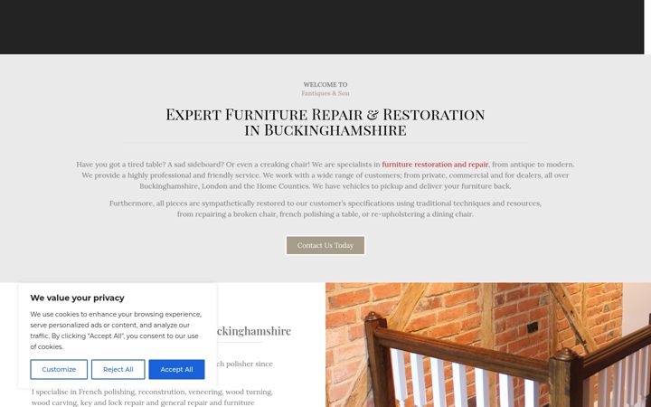 Screenshot of fantiquesandson.co.uk