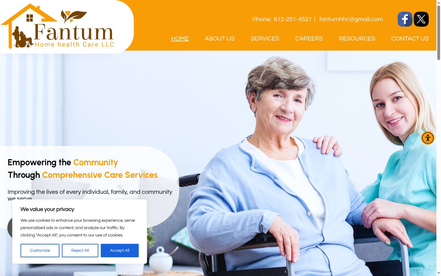 Screenshot of the consent banner shown before any interaction