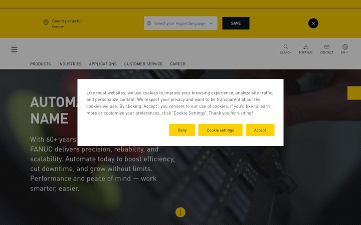 Screenshot of fanuc.eu