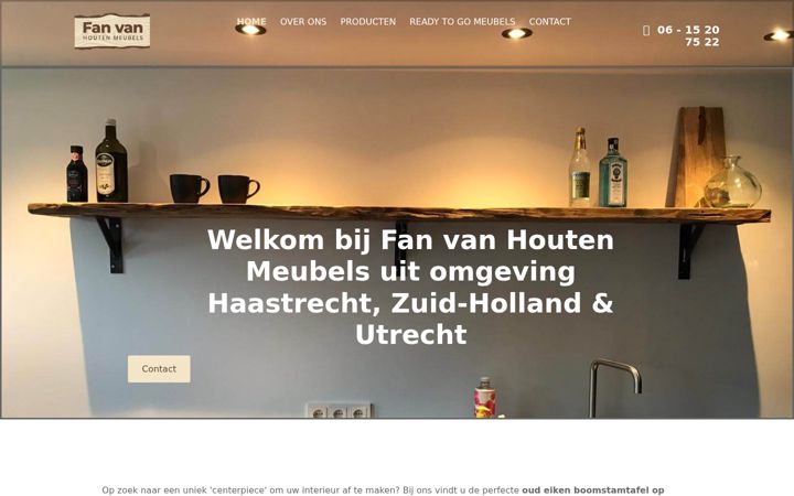 Screenshot of fanvanhoutenmeubels.nl