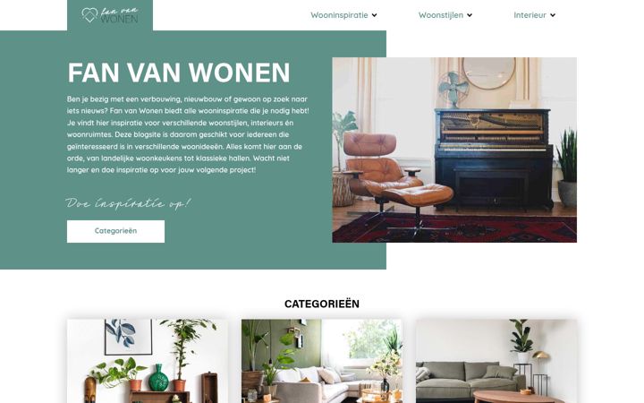 Skärmbild av fanvanwonen.nl