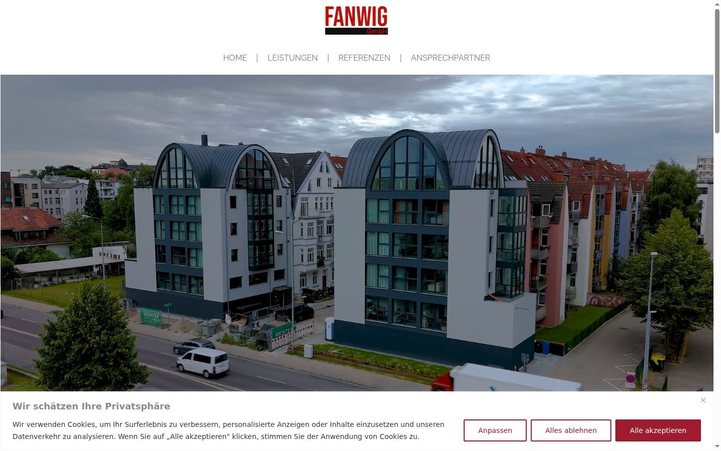 Screenshot des Einwilligungsbanners vor jeglicher Interaktion