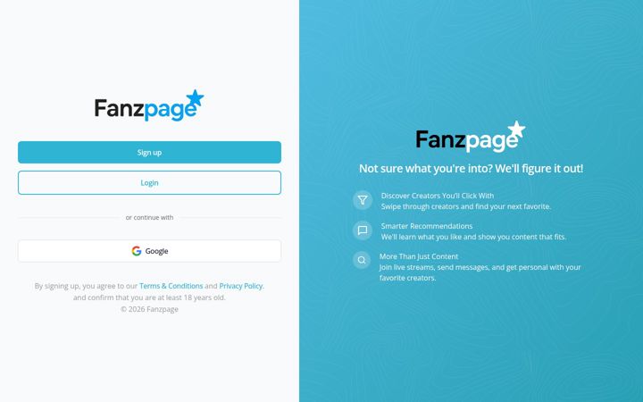 Screenshot of fanzpage.com