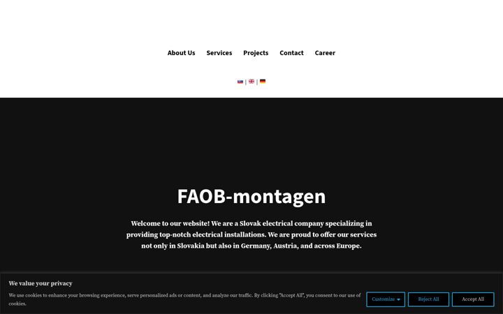 Screenshot of faob-montagen.eu