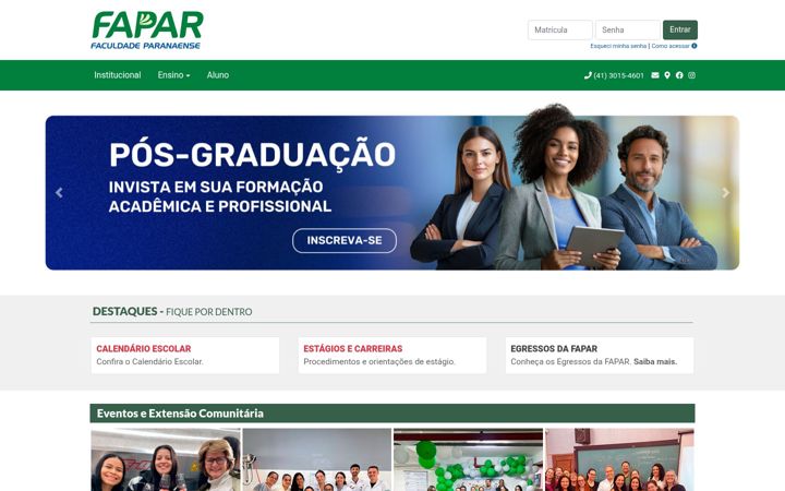 Screenshot of fapar.edu.br