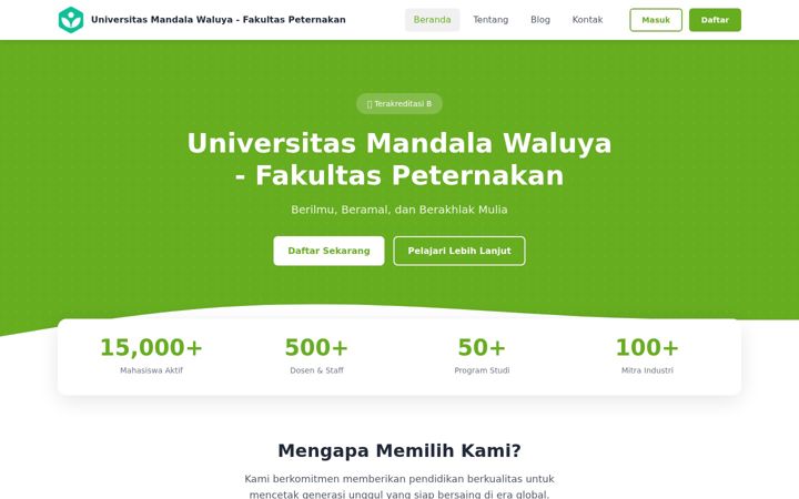 Screenshot of fapet-umw.ac.id
