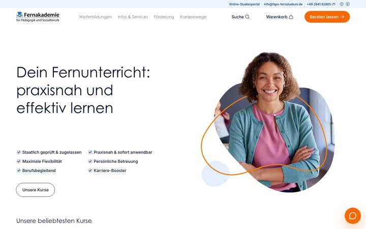 Screenshot of faps-fernstudium.de