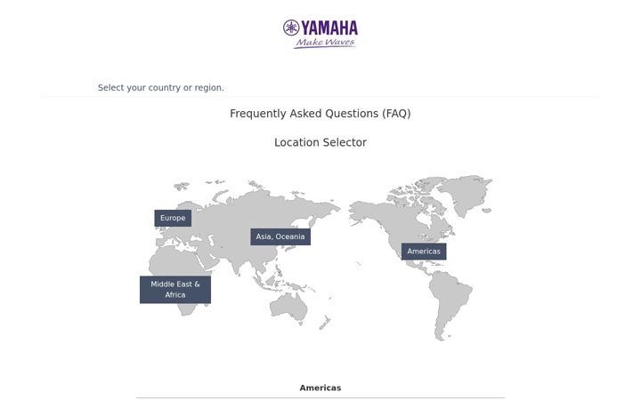 Screenshot of faq.yamaha.com
