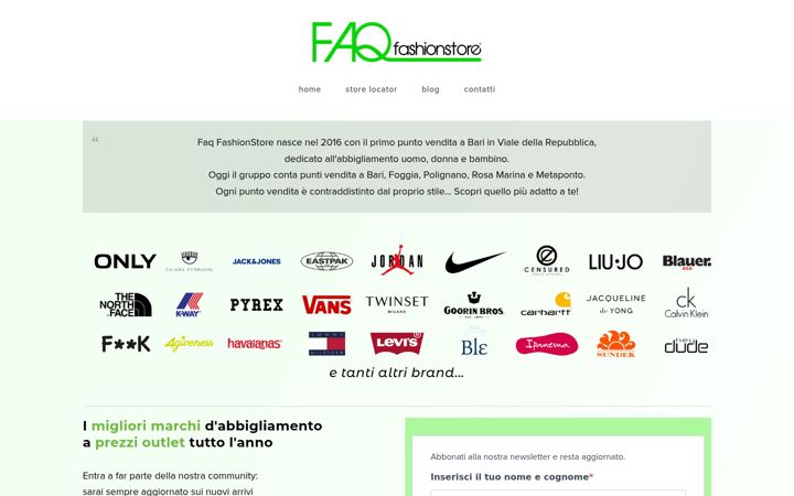 Screenshot of faqfashionstore.com